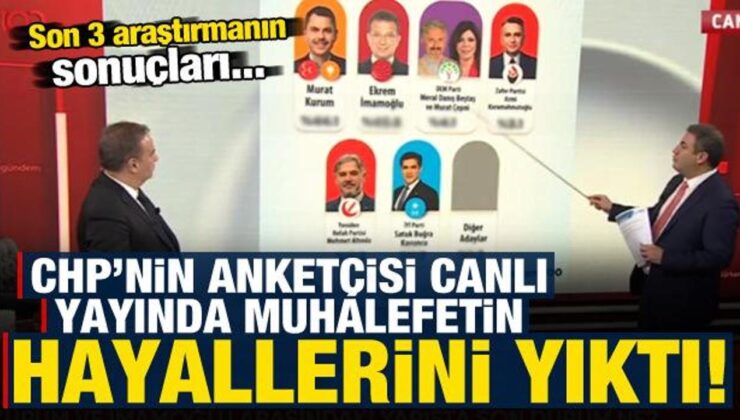 CHP’nin anketçisi canlı yayında muhalefetin hayallerini yıktı! Son üç anketin sonuçları..