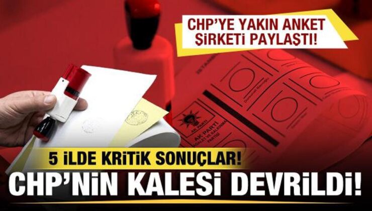 CHP’ye yakın anket şirketi paylaştı! 5 ilde kritik sonuçlar! CHP’nin kalesi devrildi