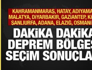 Deprem bölgesi seçim sonuçları: Hatay, Maraş, Adıyaman, Malatya, Urfa, Antep, Diyarbakır..