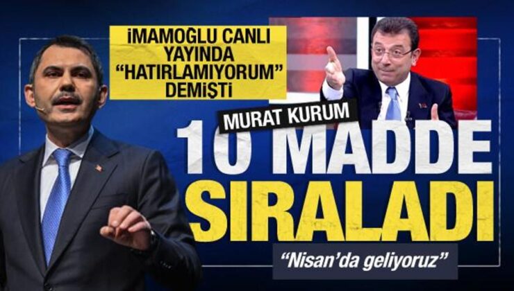 Murat Kurum paylaştı: İmamoğlu’nun 2019’da verdiği fakat tutmadığı 10 vaadi