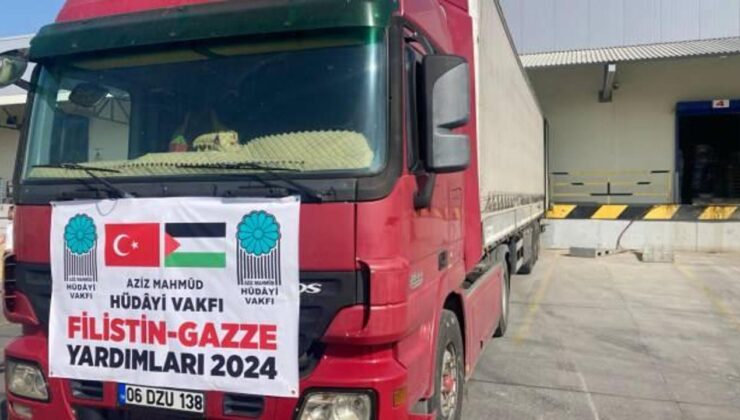 Aziz Mahmûd Hüdâyi Vakfı Gazze’ye bugüne kadar toplamda 60 TIR yardım yaptı