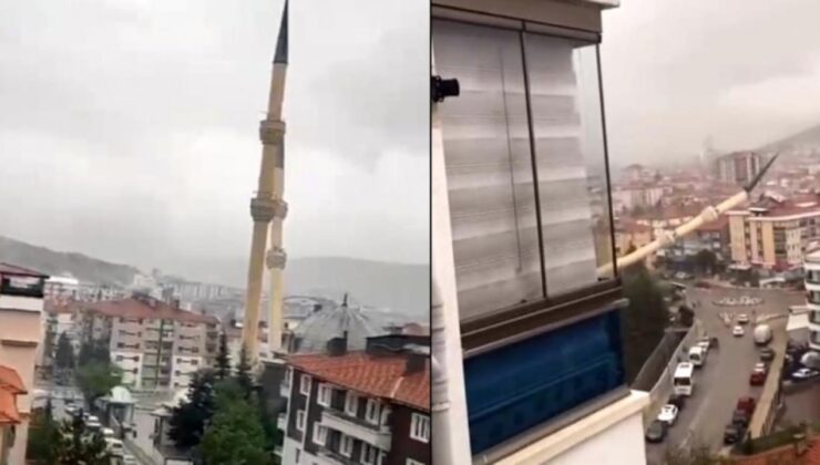 Fırtına iki ilde minareleri yıktı