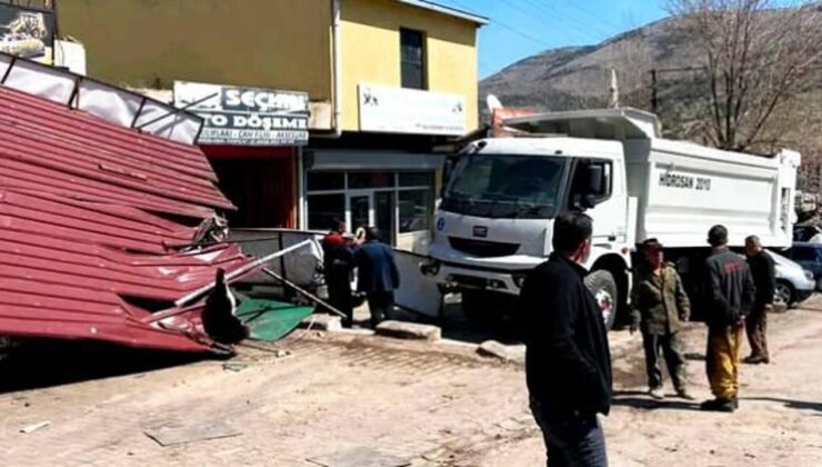 Kayseri’de kamyon dehşet saçtı: 10 araç, 4 iş yerini biçti