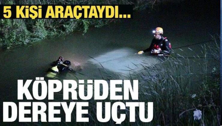 Antalya’da otomobil köprüden dereye uçtu…5 kişi araçtaydı