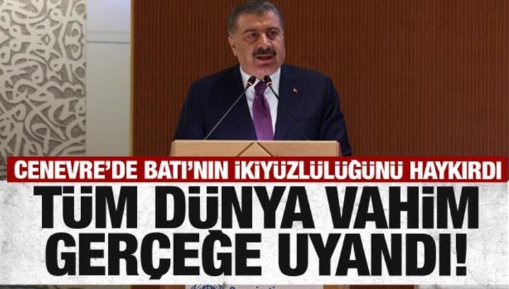 Bakan Koca Cenevre’de dünyaya seslendi: İnsanlığın vicdanı darağacında