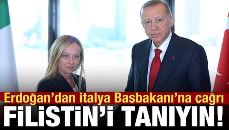 Cumhurbaşkanı Erdoğan’dan Meloni’ye Filistin’i tanıma çağrısı