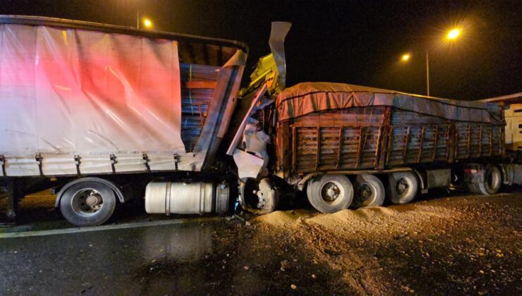 Düzce’de feci kaza: Levhalar kabine saplandı…