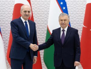 Mirziyoyev, TBMM Başkanı Kurtulmuş’u kabul etti