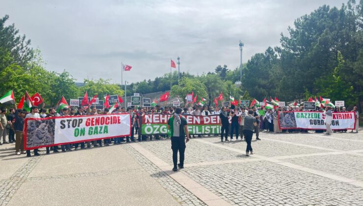 ODTÜ’de işgalci İsrail’in Gazze’ye saldırıları protesto edildi