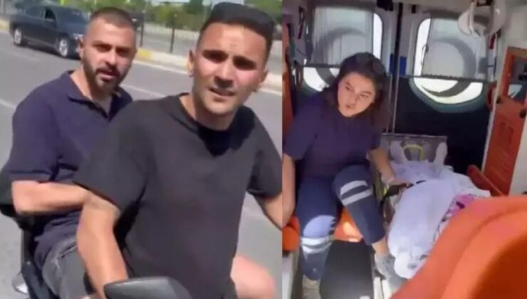 Ambulansın önünü kesen magandalar yakalandı