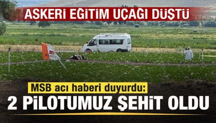 Askeri eğitim uçağı düştü! MSB acı haberi duyurdu: 2 pilot şehit oldu