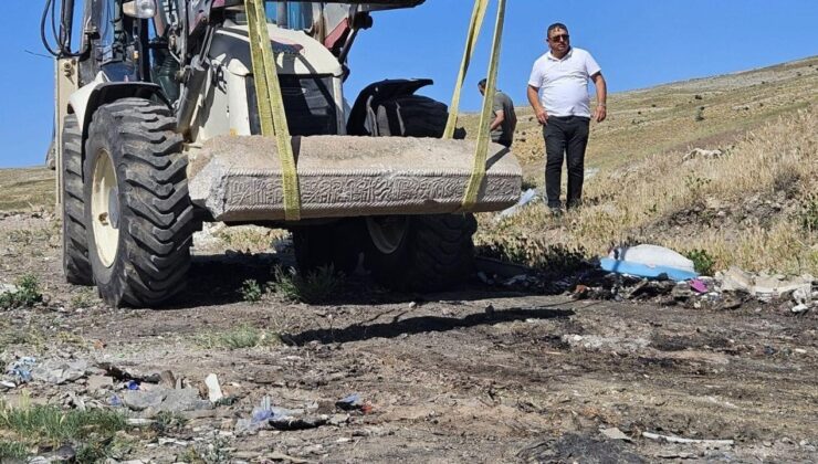 Çankırı’da hafriyat döküm sahasında beton blok bulundu