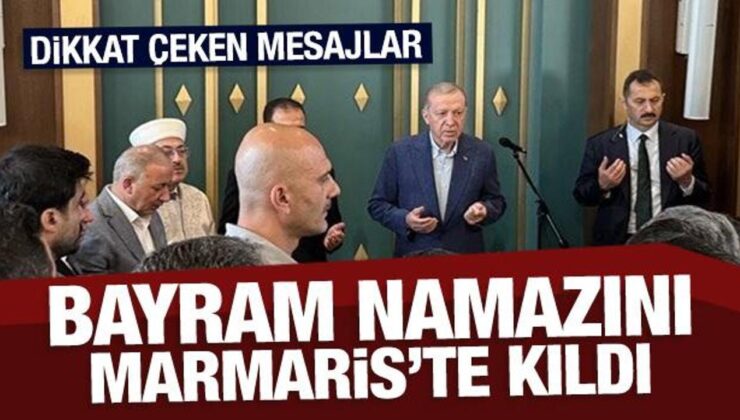 Cumhurbaşkanı Erdoğan bayram namazını Muğla’da kıldı