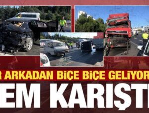 İstanbul TEM’de feci kaza: TIR arkadan biçe biçe geliyordu