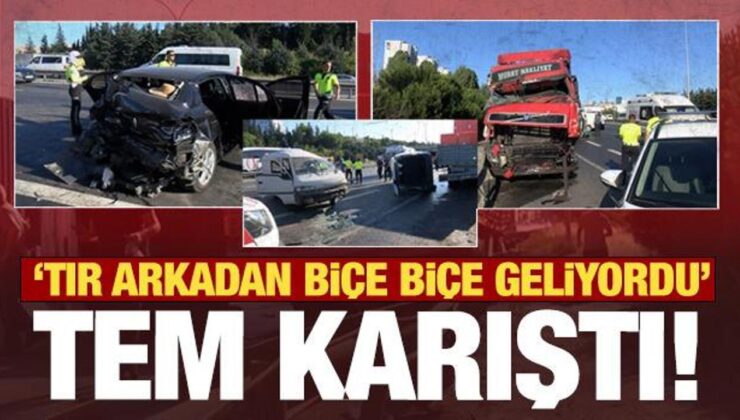 İstanbul TEM’de feci kaza: TIR arkadan biçe biçe geliyordu