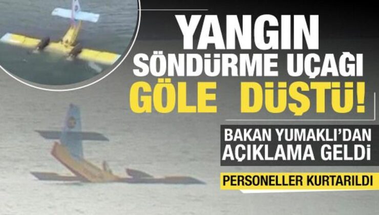 Son dakika: Didim’de yangına müdahale eden uçak göle sert iniş yaptı!