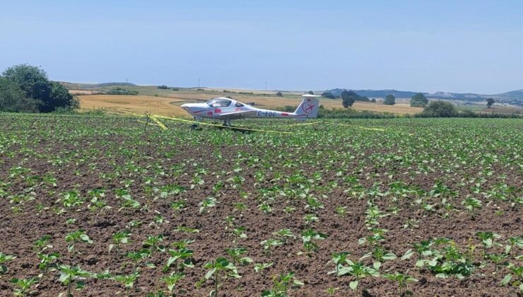 Tekirdağ’da eğitim uçağı acil iniş yaptı