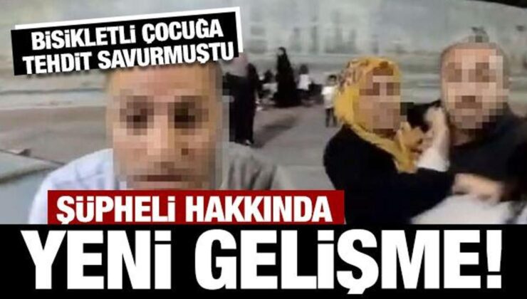 Bisikletli çocuğa tehdit savurmuştu: Gözaltına alındı