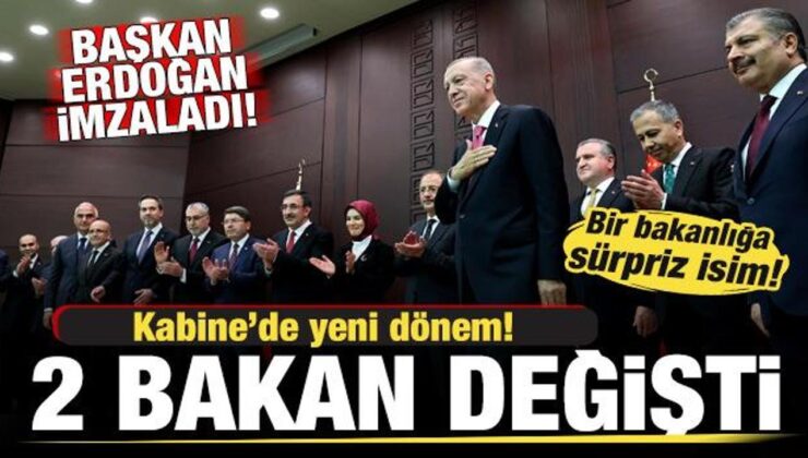 Cumhurbaşkanı Erdoğan imzaladı! Kabine’de 2 Bakan değişti! İşte yeni Bakanlar…