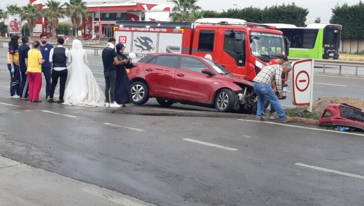 Gelin ve damat düğün öncesi kaza geçirdi!