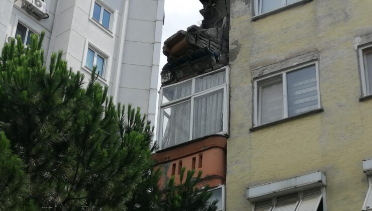 İstanbul’da korkutan anlar: Balkon çöktü! Bina boşaltıldı