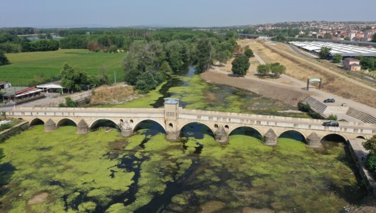 Tunca Nehri’nin bazı bölümlerini kuraklık vurdu