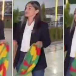 Van Belediyesi Eş Başkanı DEM'li Neslihan Şedal'dan PKK paçavrasıyla halay