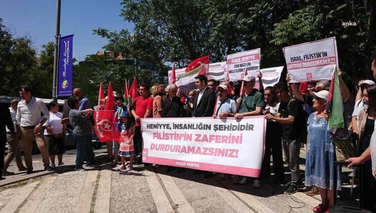 Vatan Partisinden İsrail’in Ankara Büyükelçiliği önünde protesto